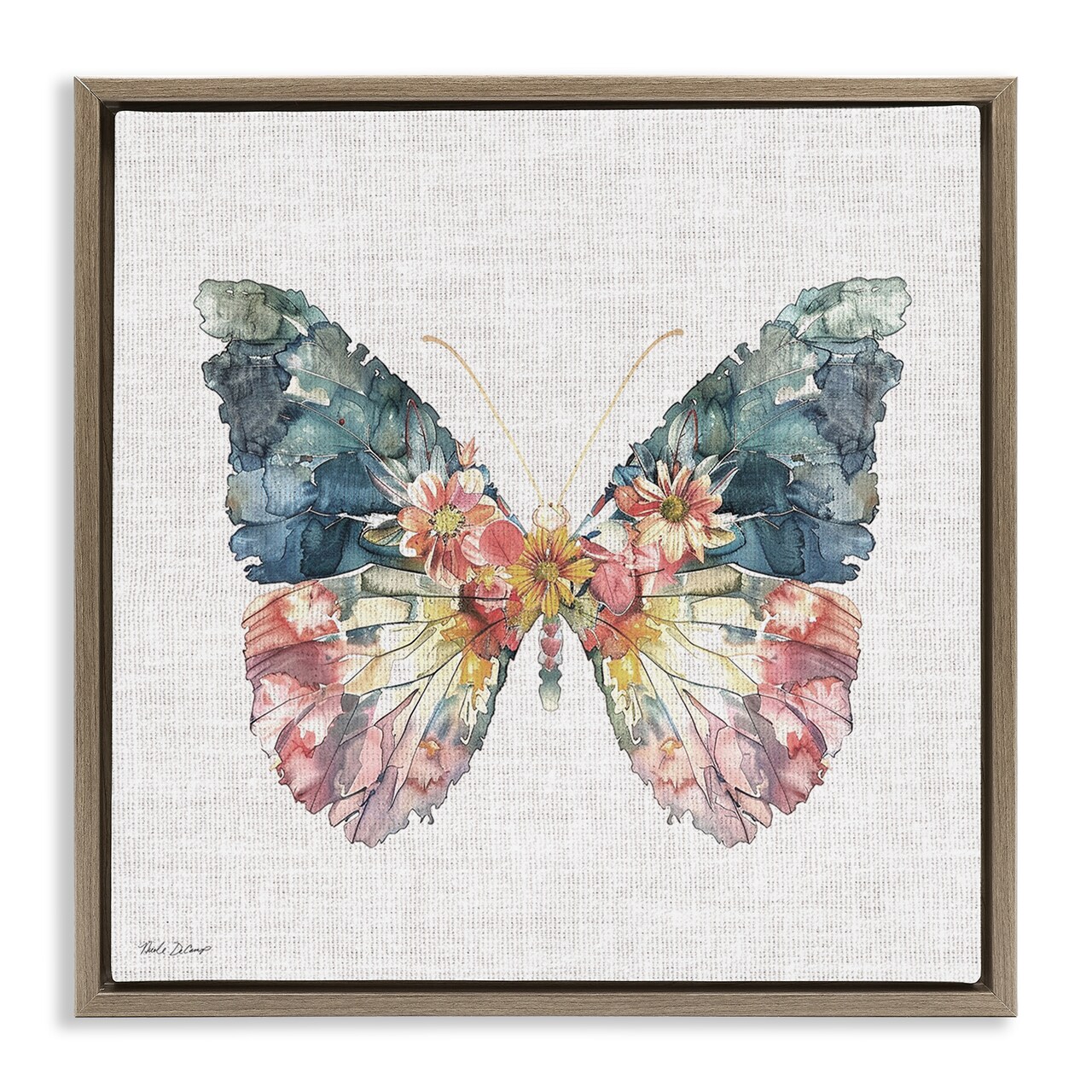 Stupell Industries Floral Flight Butterfly Wings Floating Frame, design by Nicole DeCamp